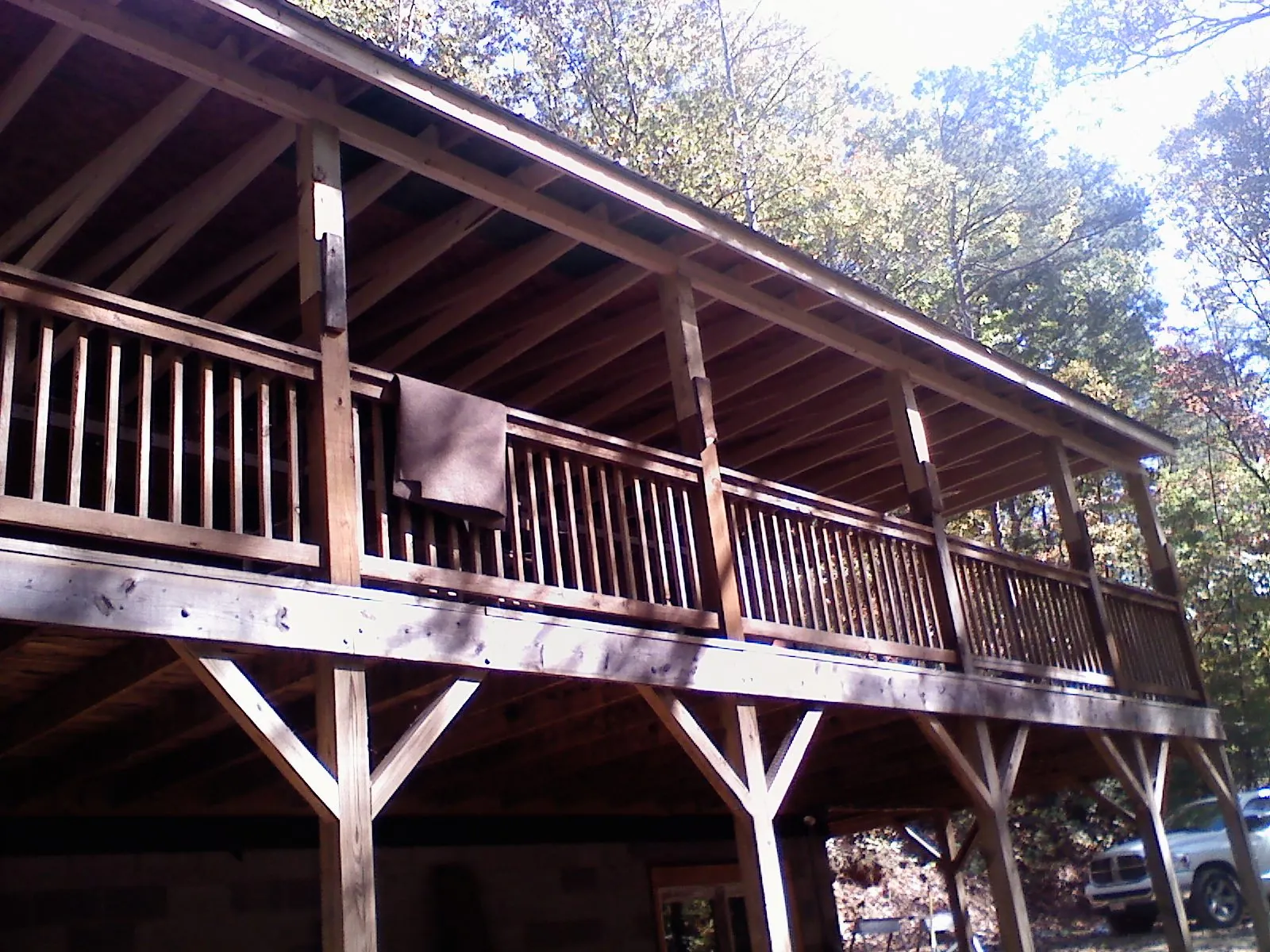 Timber framing under a new elevated porch and deck — Roof Leak Repair in Port Matilda by Roofing Brothers